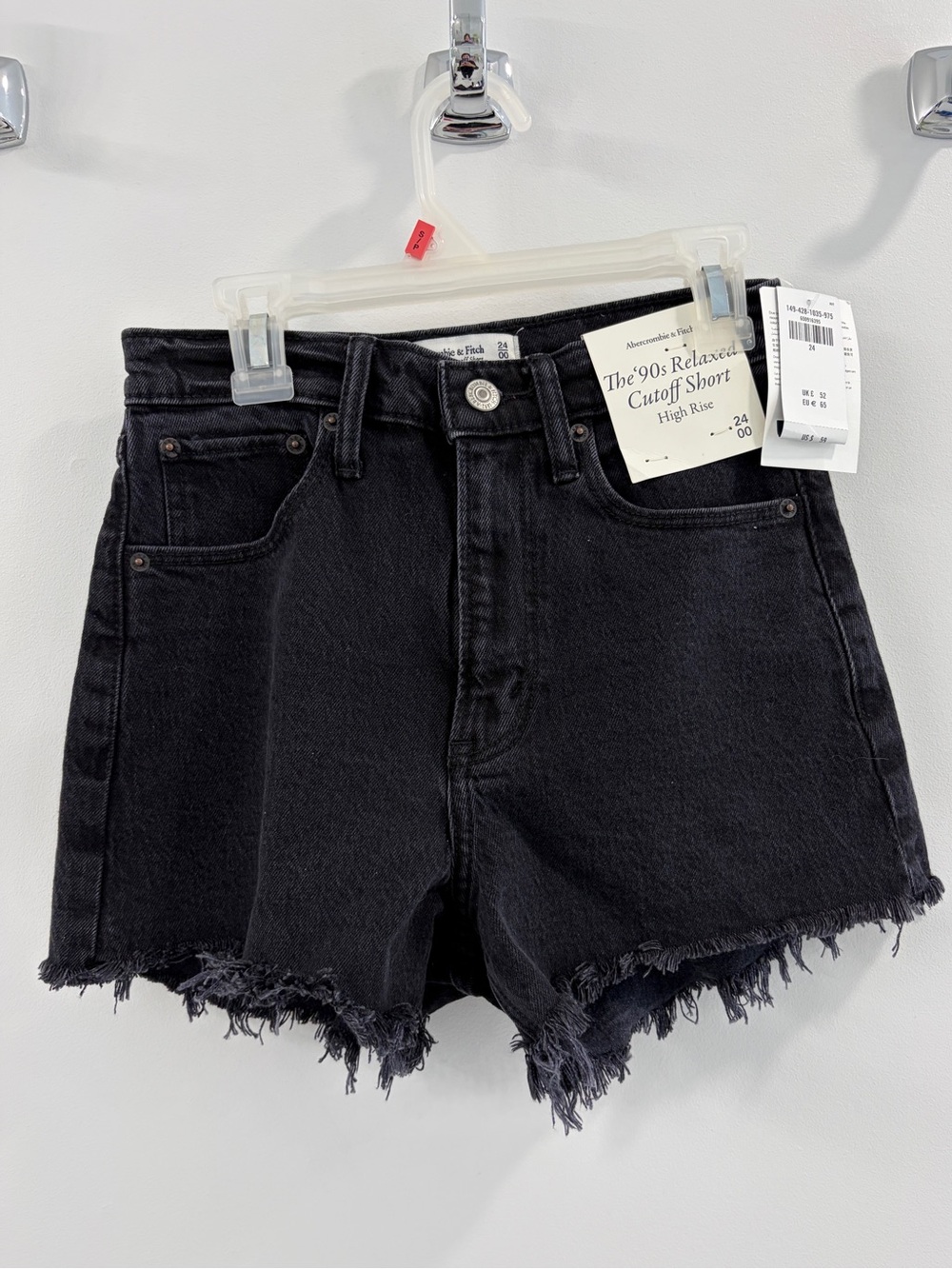 NWT Abercrombie & Fitch The 90s Relaxed Cutoff High Rise Jean Shorts - Size 24 0